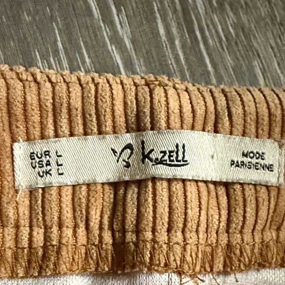 Casual Tan Corduroy Mini Skirt